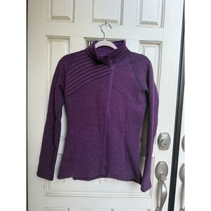 Title Nine Purple Wool Blend Zip Up Jacket Athletic‎ Fleece Lined Size Small